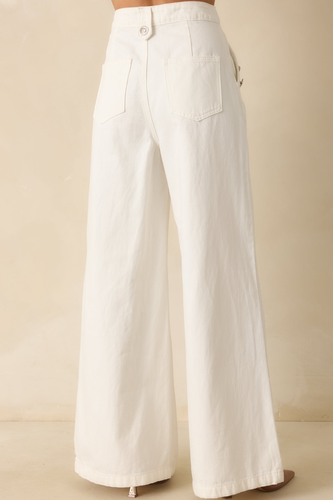 Shopping Day White Wide Leg Jeans