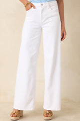 Always In Style White High Rise Wide Leg Jeans