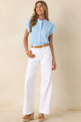 Always In Style White High Rise Wide Leg Jeans