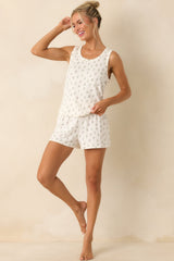 Z Supply White Pointelle Knit Dawn Floral Shorts