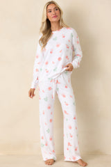 Z Supply White Spritz Long Sleeve Pajama Top