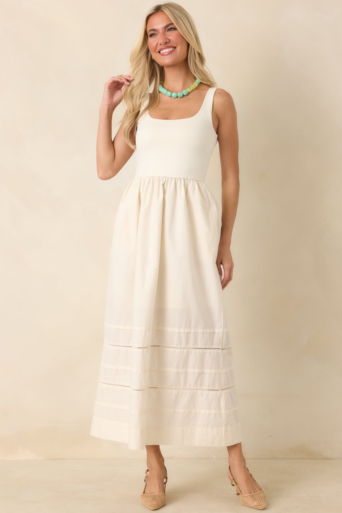 Z Supply Johanna Ivory Sleeveless Midi Dress