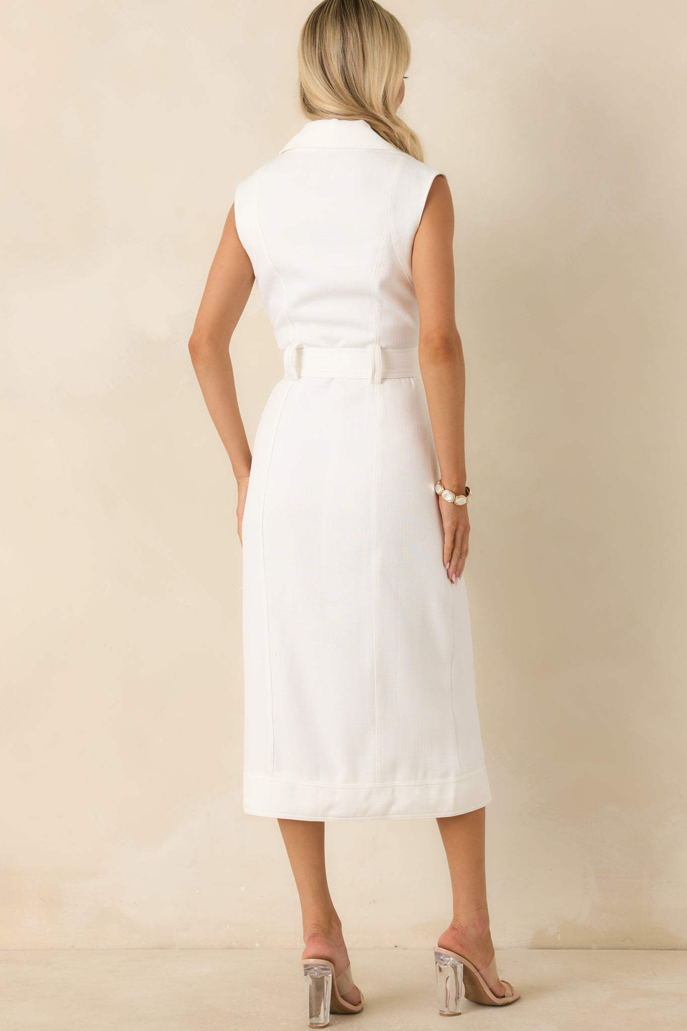 Jacqueline White Midi Dress