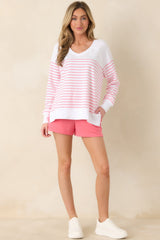 Z Supply White Weekender Stripe V-Neck