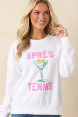 Z Supply Apres Tennis White Oversized Sweatshirt