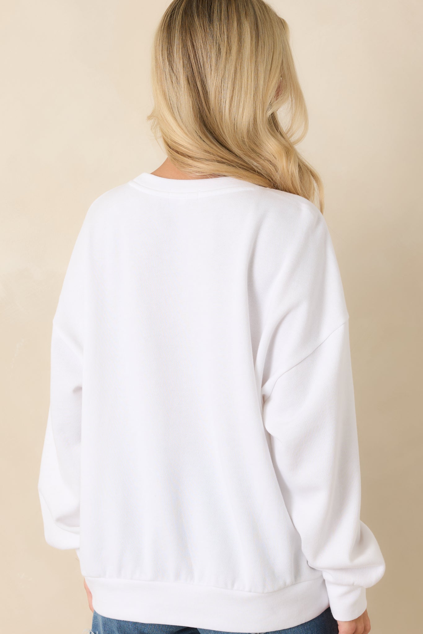 Z Supply Apres Tennis White Oversized Sweatshirt