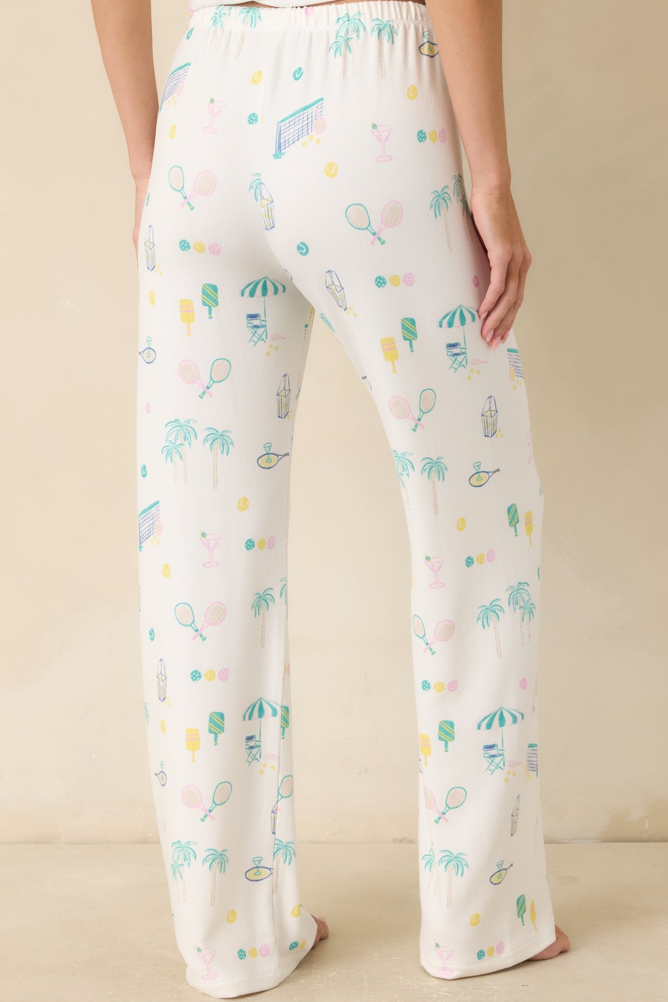 Z Supply Downhome Court Sports White Multi Pajama Pants