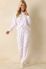 Z Supply White Knit Cozy Candy Pajama Pants