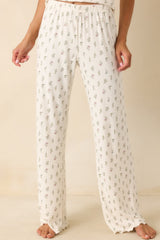 Z Supply White Pointelle Knit Sabrina Floral Pants