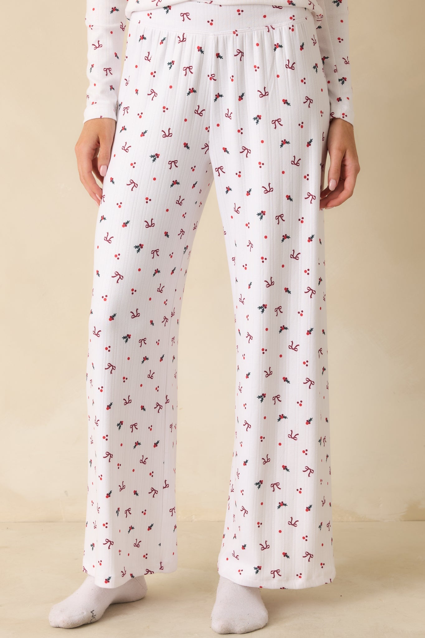 Z Supply White Multi Luxe Holly Pointelle Pajama Pants