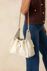 Promise Me Forever White Quilted Faux Leather Purse