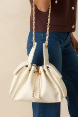 Promise Me Forever White Quilted Faux Leather Purse