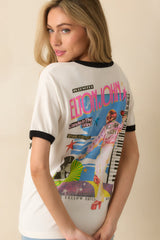 Elton John White Cotton 1973 Tour Ringer Tee