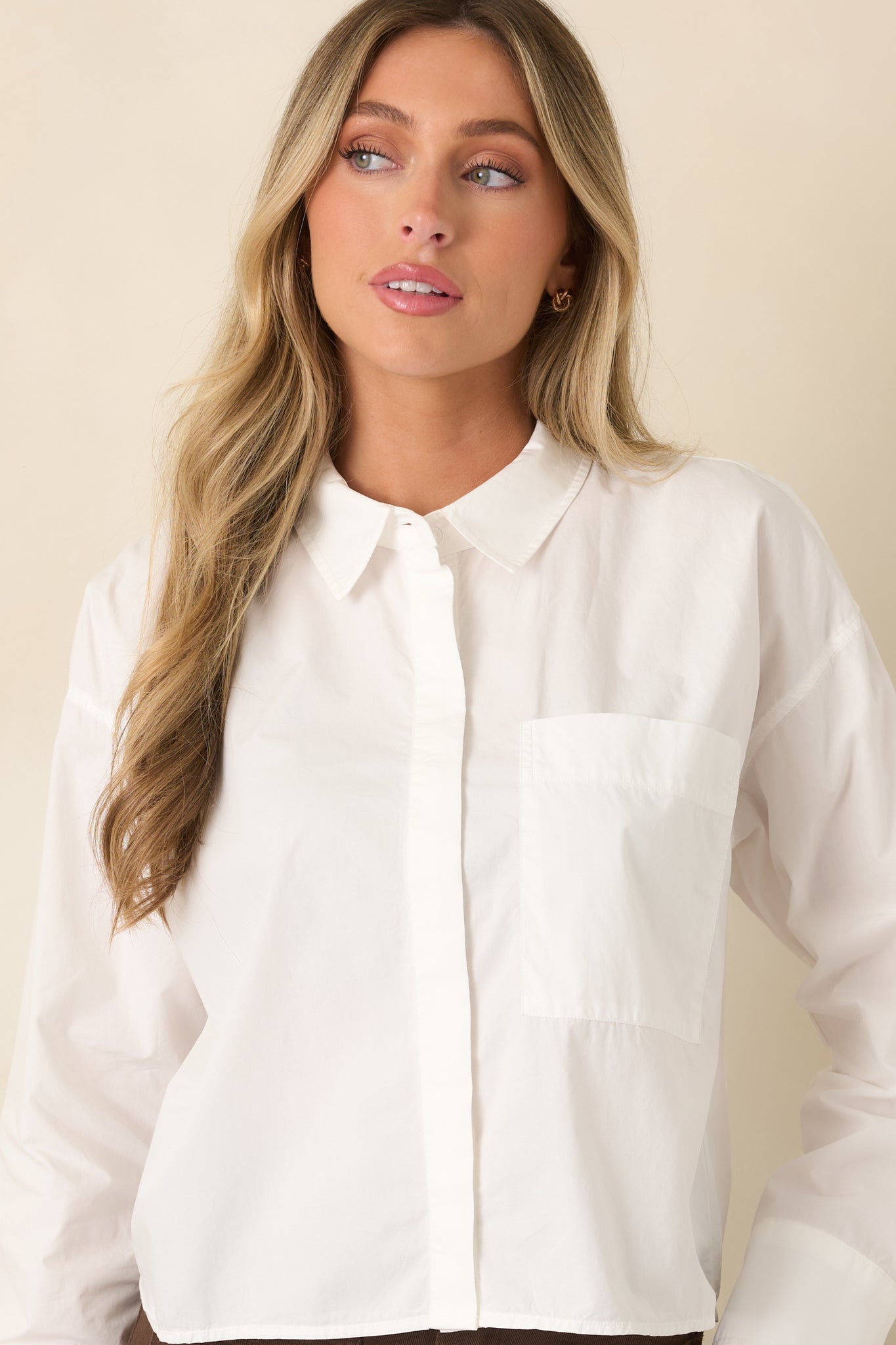 Z Supply Favorite White Cotton Button Up Shirt