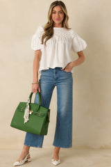 Basic Luxuries White Cotton Short Sleeve Top