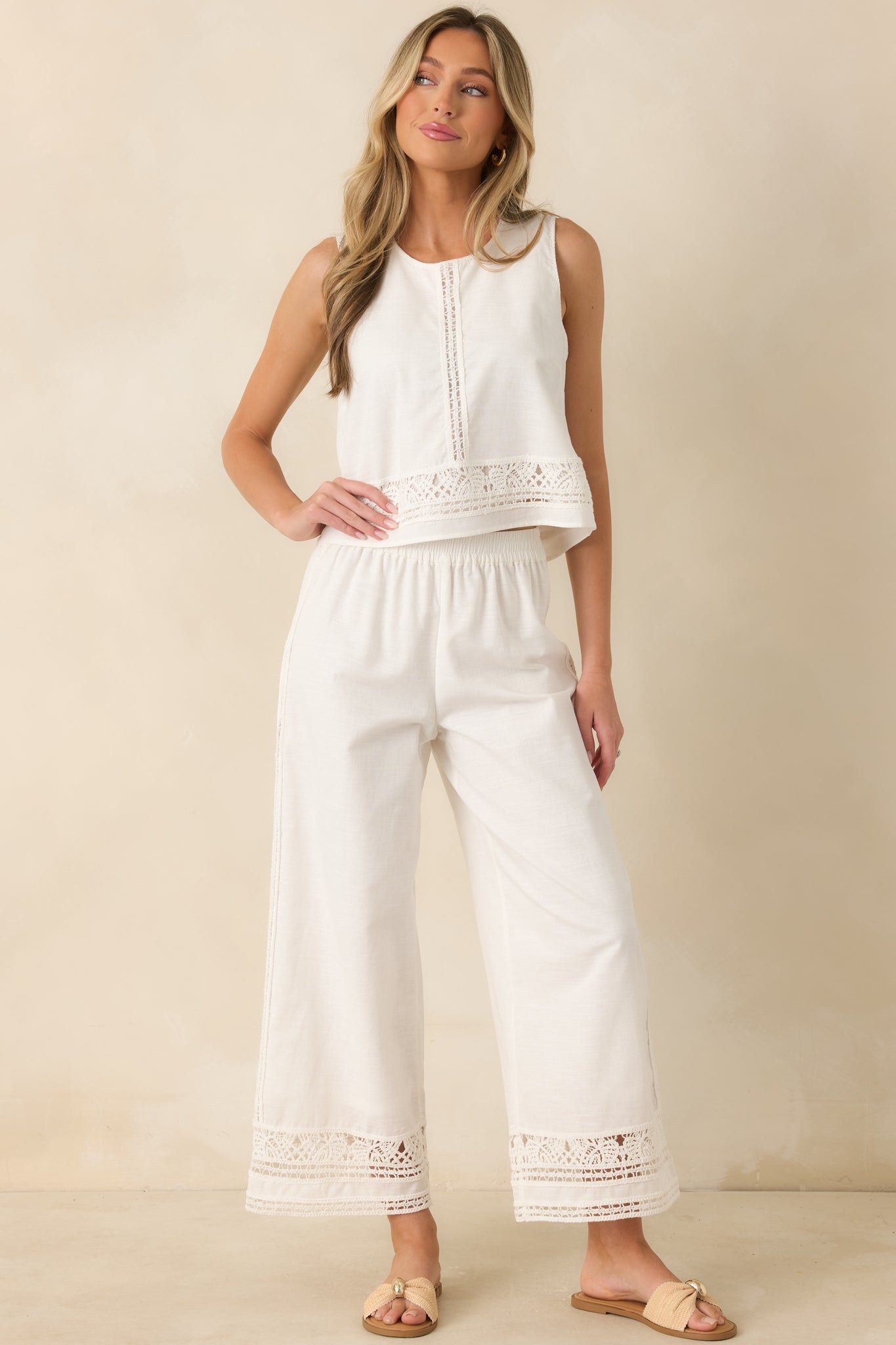 Z Supply Sloane White Embroidered Cotton Linen Top