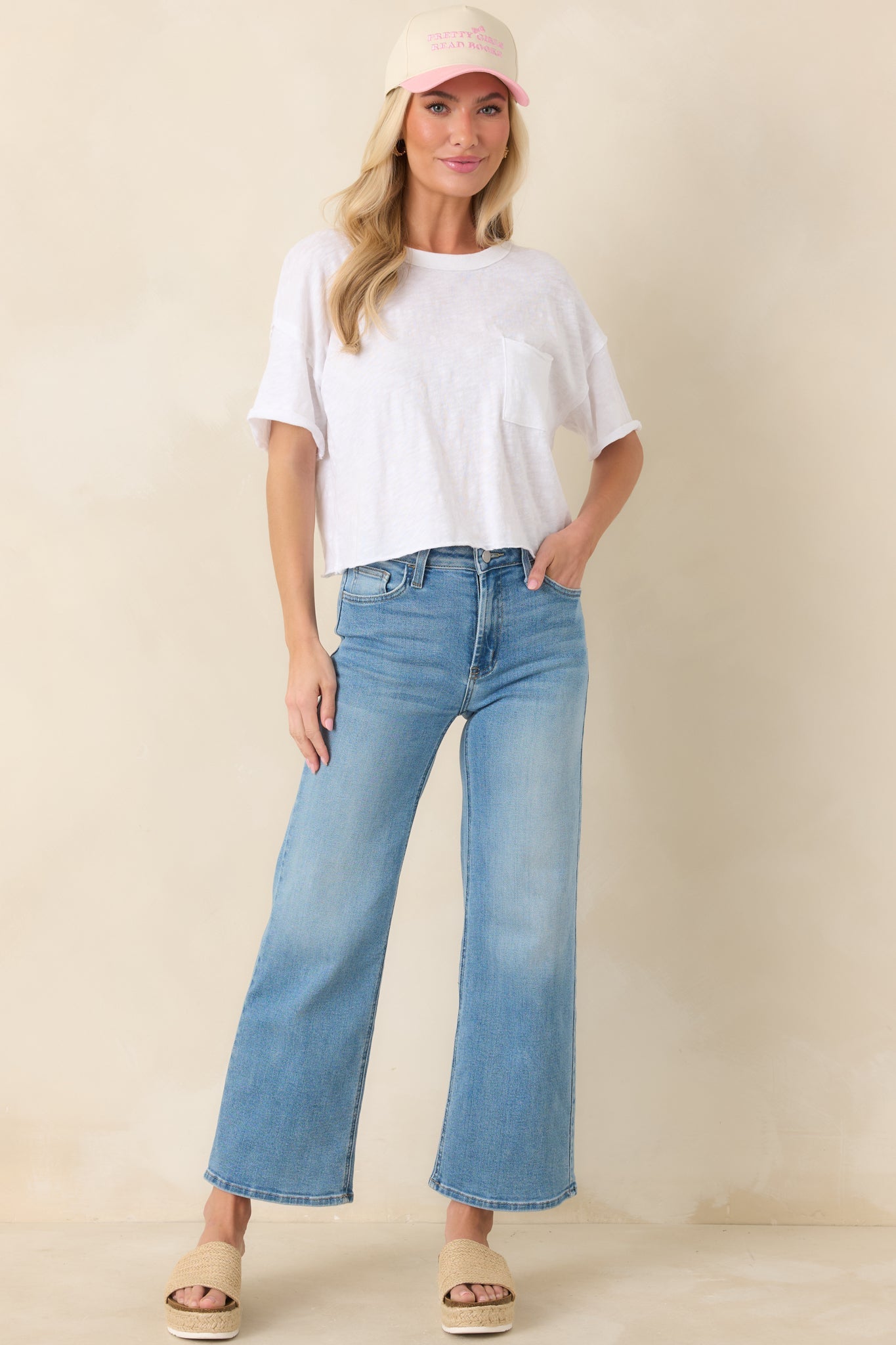 Always First Light Wash Wide Leg Jeans