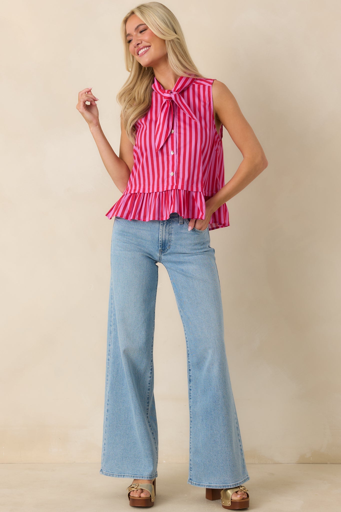 I Have Plans Light Wash Cotton Denim Wide Leg Jeans
