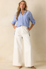 Shopping Day White Wide Leg Jeans