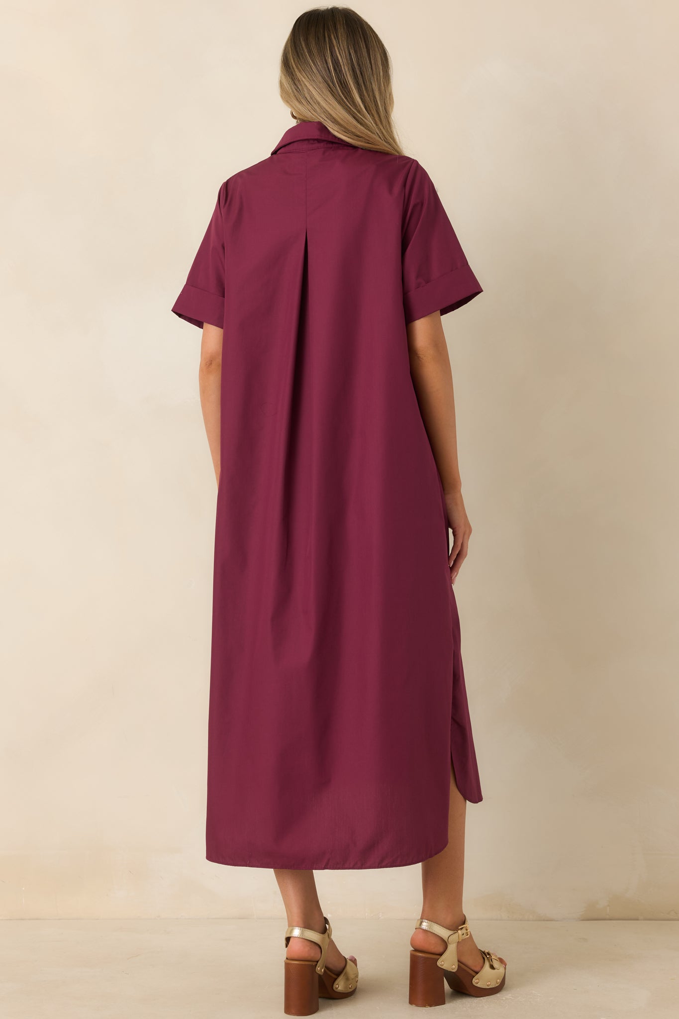 Read the Signs Wine Red Short Sleeve Maxi Dress