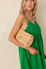 Salt Air Style Natural Raffia Starfish Accent Clutch