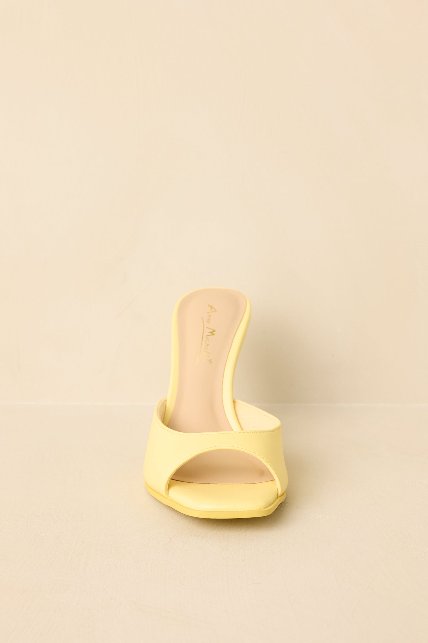 Such a Tease Yellow Square Toe Heeled Mule Sandals