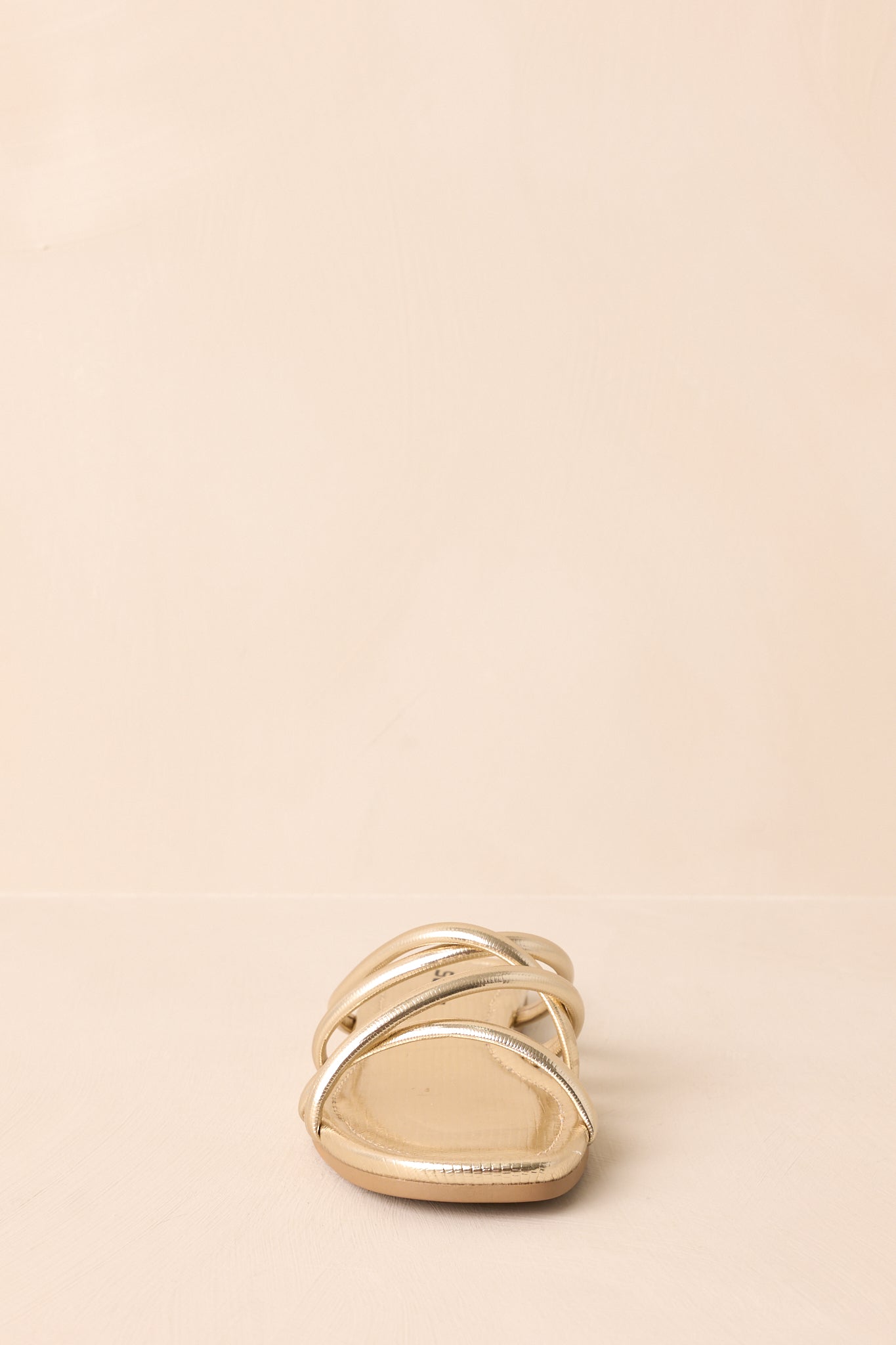 Wide Open Spaces Metallic Gold Flat Slide On Sandals