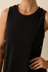 I'm Choosing Happiness Black Sleeveless Maxi Dress