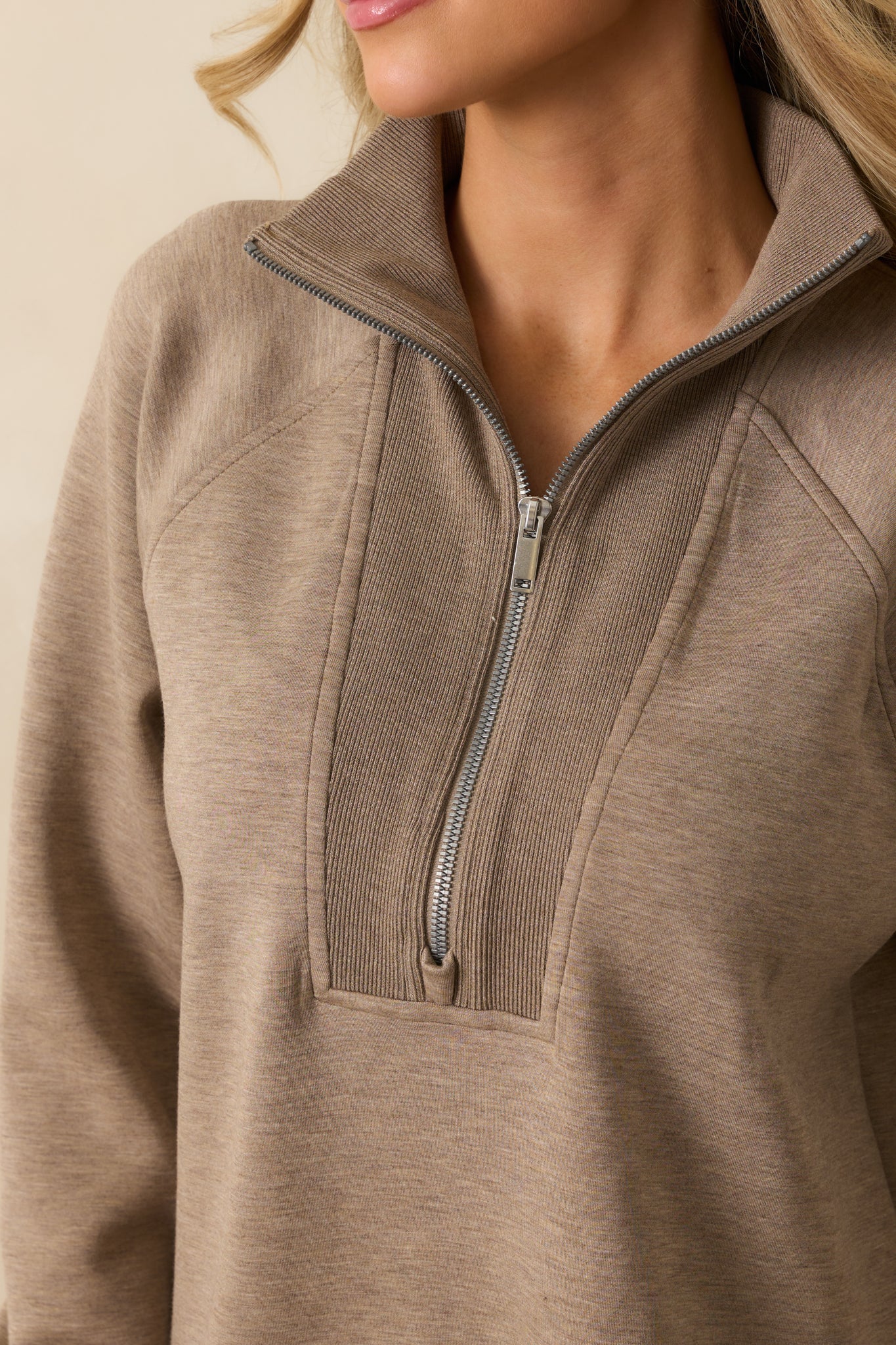 SPANX AirEssentials® Taupe Brushed Half Zip Tunic