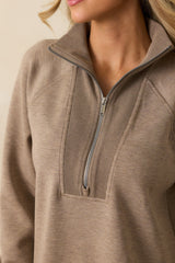 SPANX AirEssentials® Taupe Brushed Half Zip Tunic