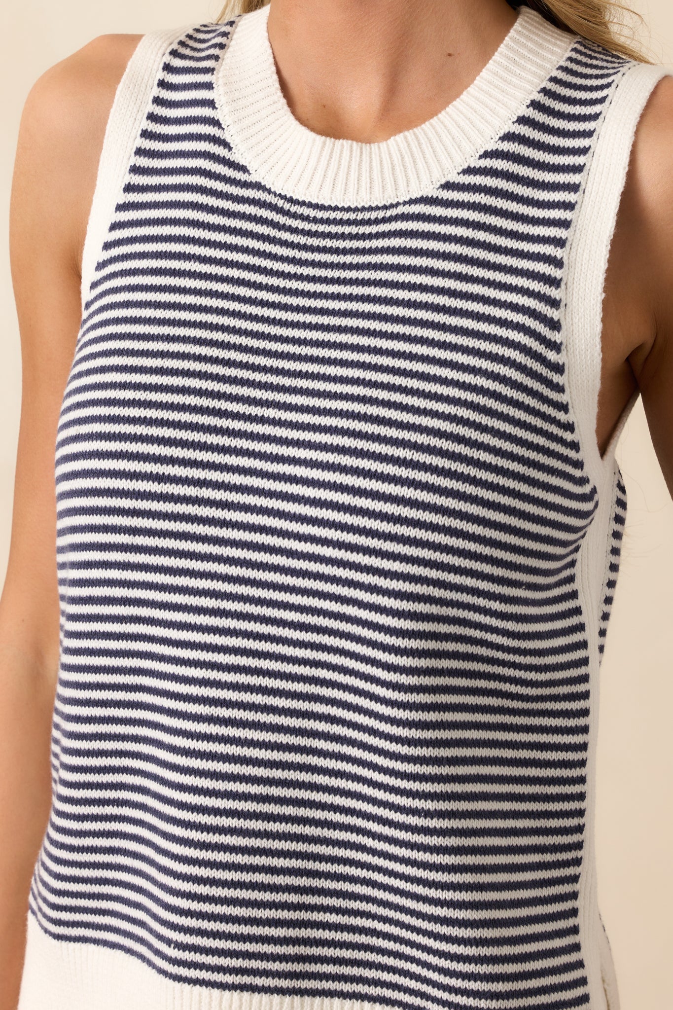 Moment Of Truth Navy Stripe Sweater Vest