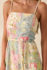 MINKPINK Multi Patchwork Aurora Strappy Mini Dress