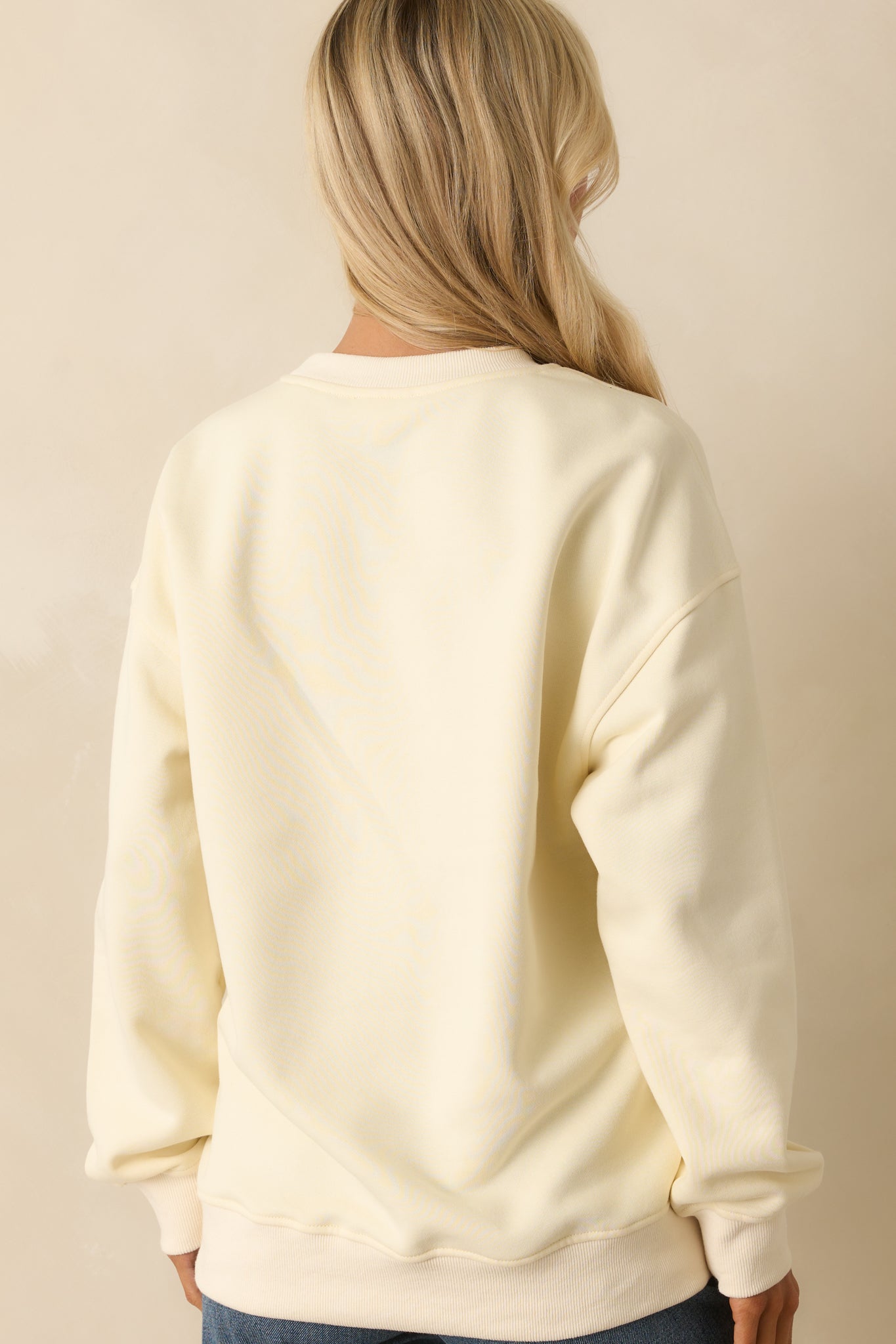Sweet Like A Fig Ivory Cotton Graphic Crewneck Sweatshirt