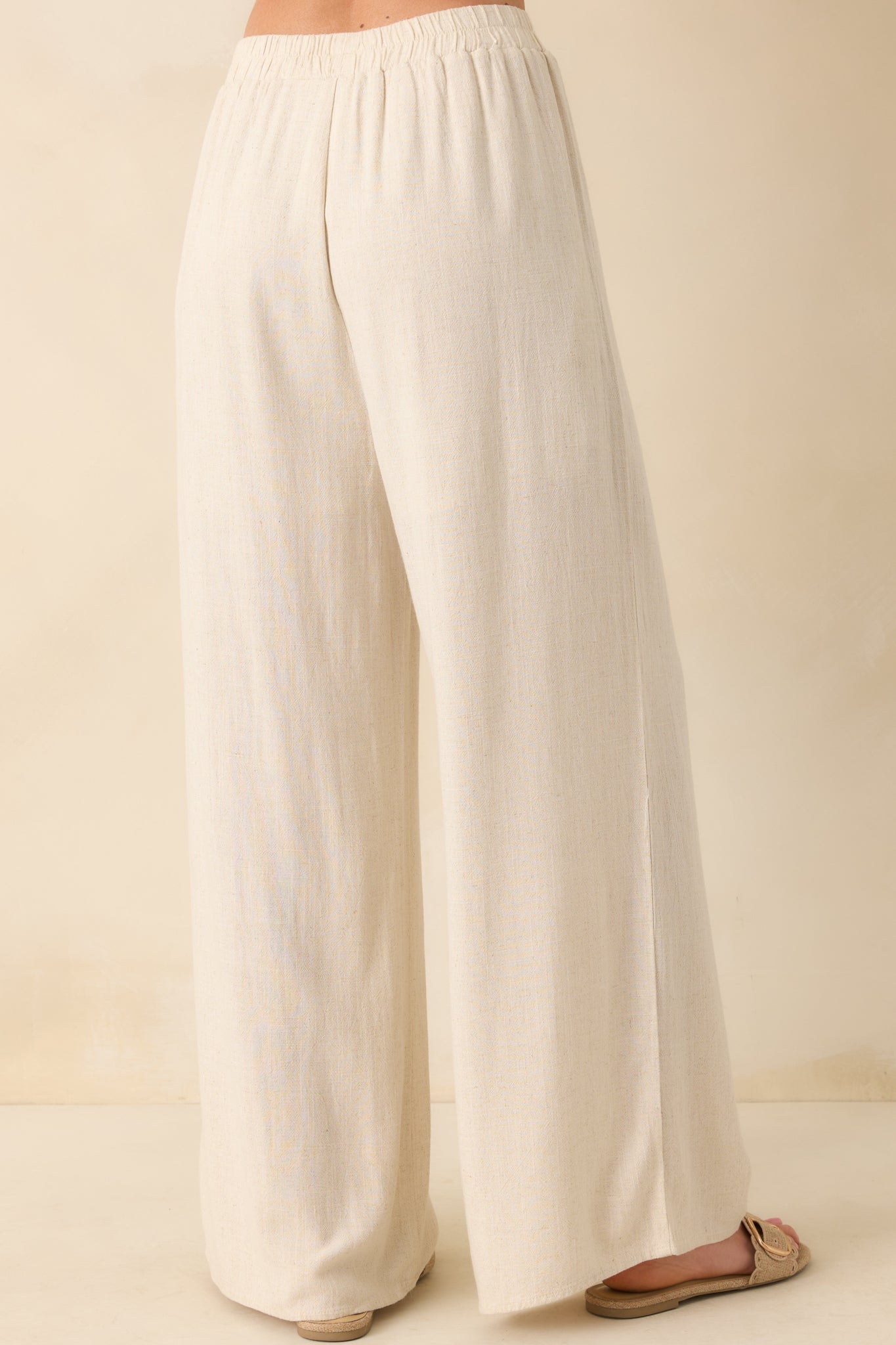 Neutral Nomad Sandstone Linen Blend Pants