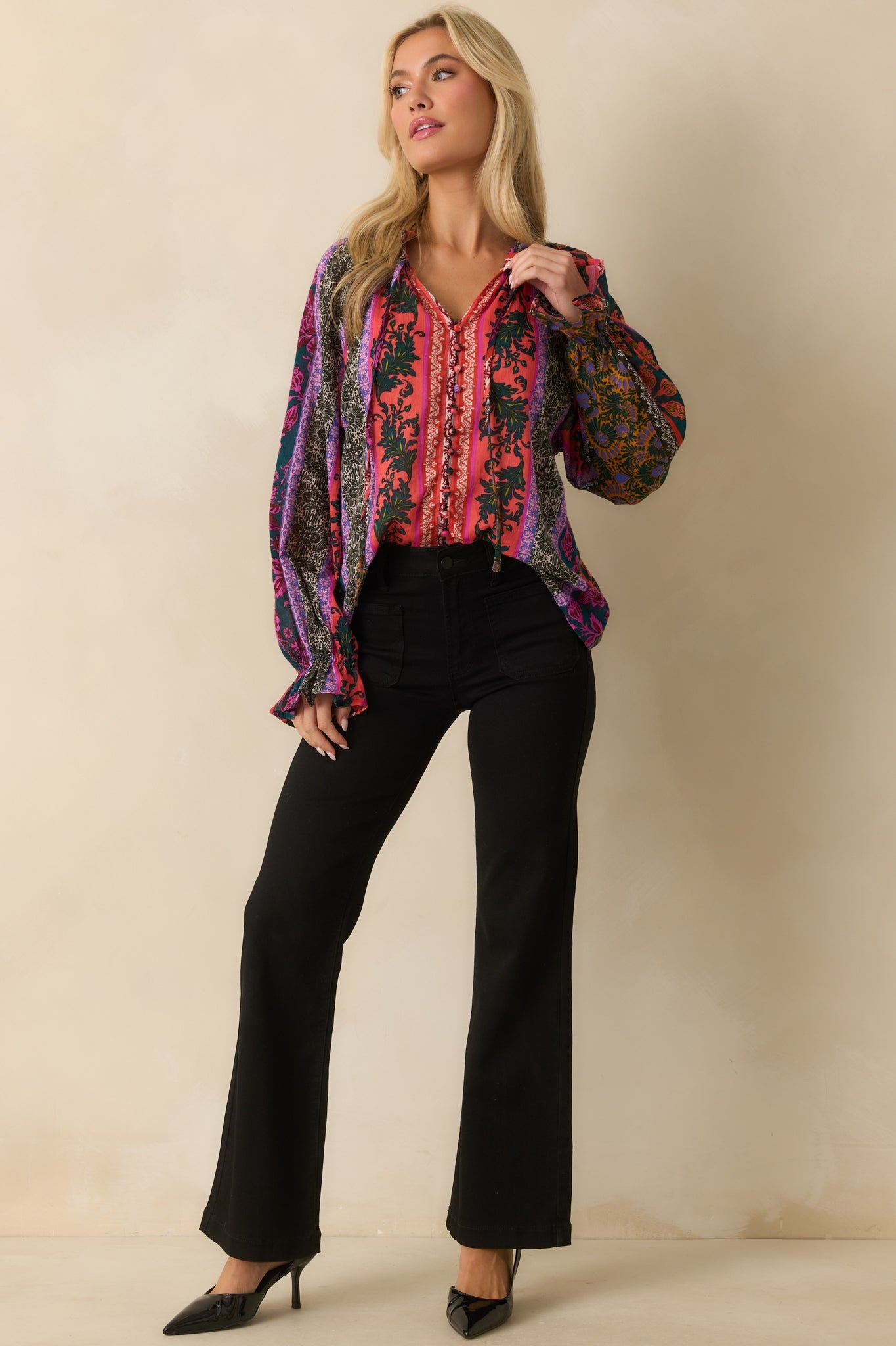 Never Let You Down Black Cotton High Waisted Flare Jeans