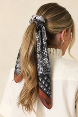 Western Wind Black Multi Paisley Patchwork Scarf