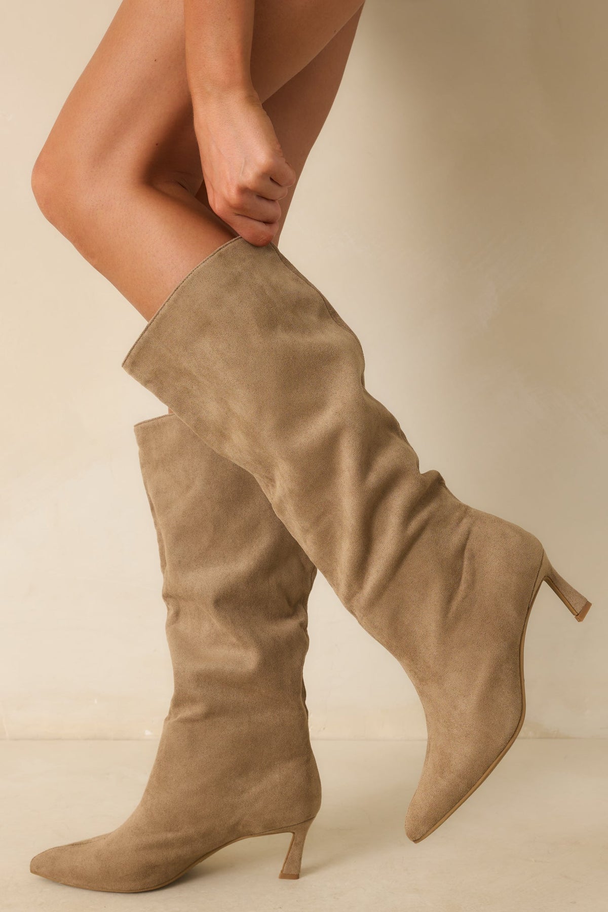 Finding My Way Brown Faux Suede Boots