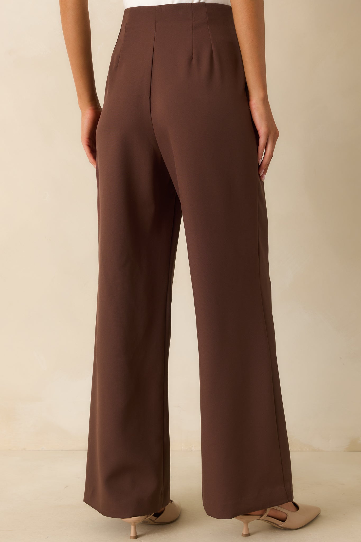Making A Change Chocolate Brown High Waisted Wide Leg Pants