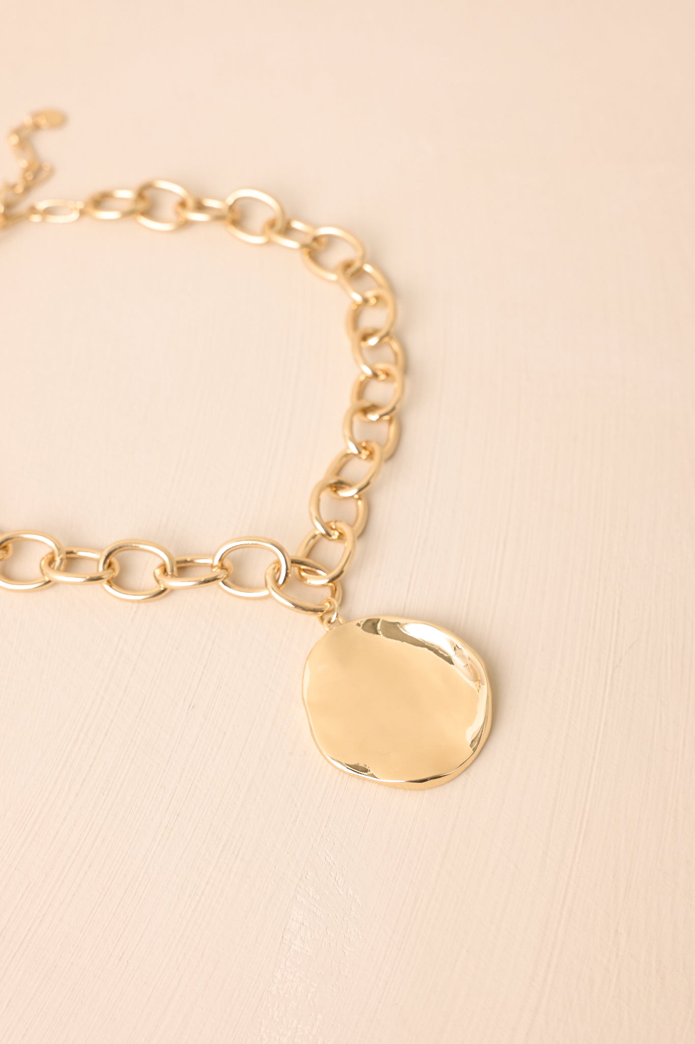 That's Just Who She Is Hammered Gold Pendant Necklace