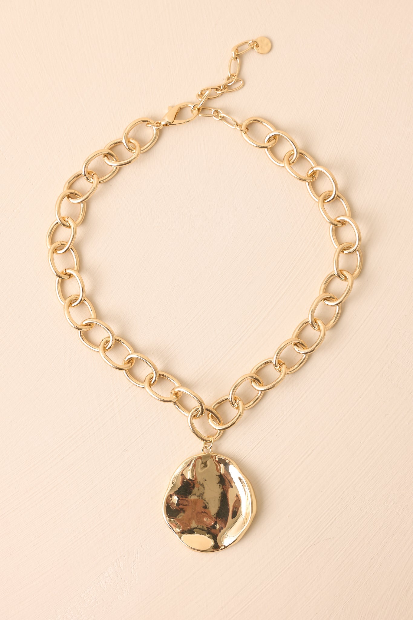 That's Just Who She Is Hammered Gold Pendant Necklace