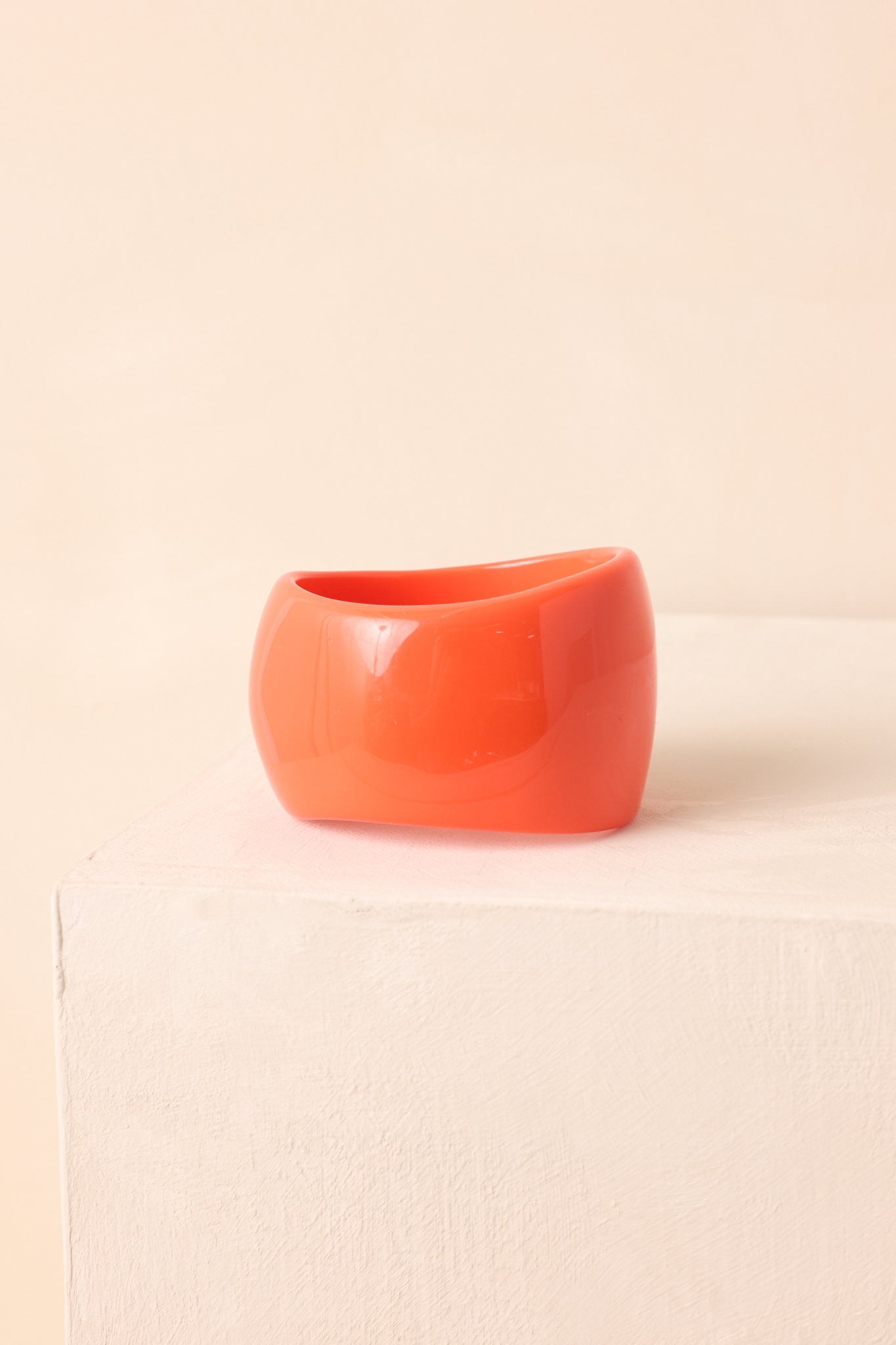 All In Your Hands Orange Sculptural Bangle Bracelet