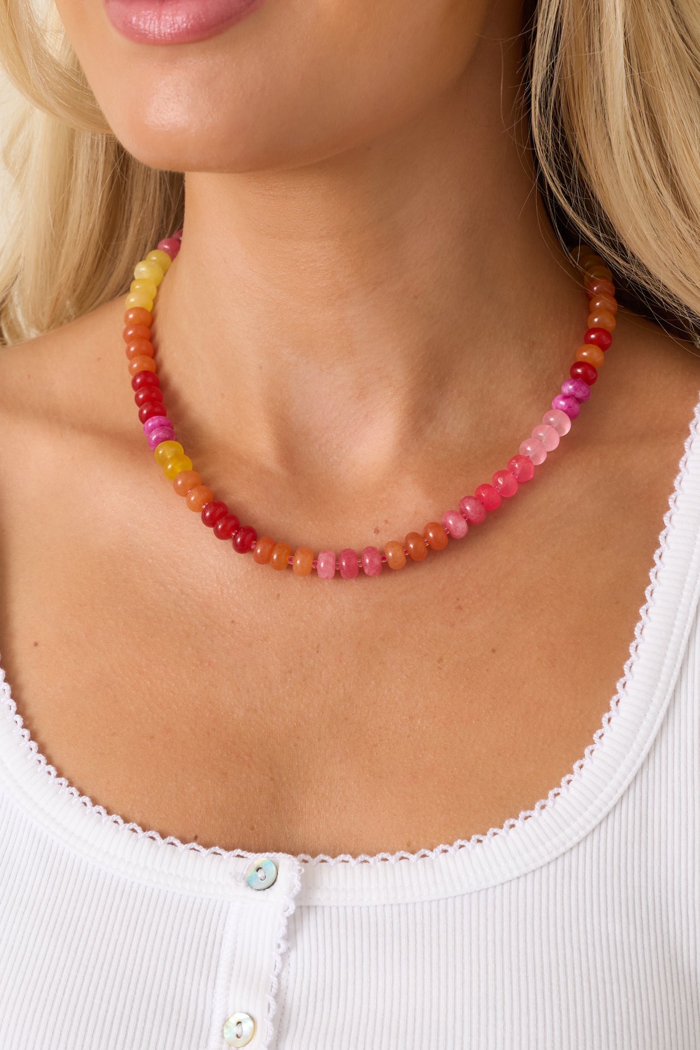 Life Is Sweet Pink Multi Beaded Necklace