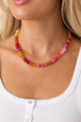 Life Is Sweet Pink Multi Beaded Necklace