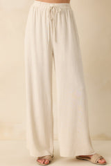 Neutral Nomad Sandstone Linen Blend Pants