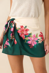 Z Supply Lorna Kiwi Teal Multi Floral Mini Skirt