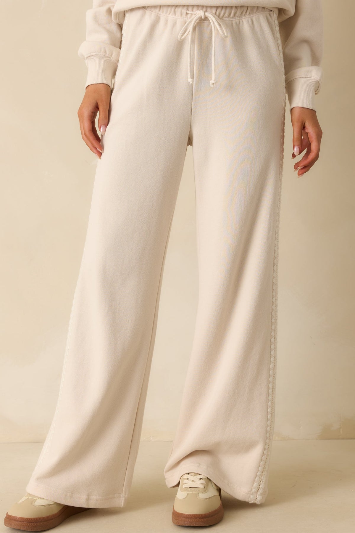 Z Supply Ivory Take All French Terry Track Pants