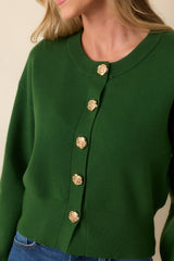 Kind Of Comforting Hunter Green Button Front Long Sleeve Cardigan