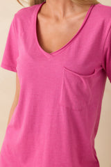 Z Supply Pink Cotton Modern Pocket Tee