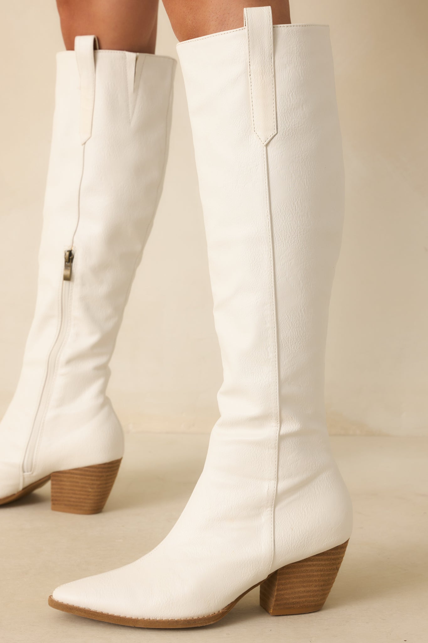 It's Been Real White Faux Leather Boots
