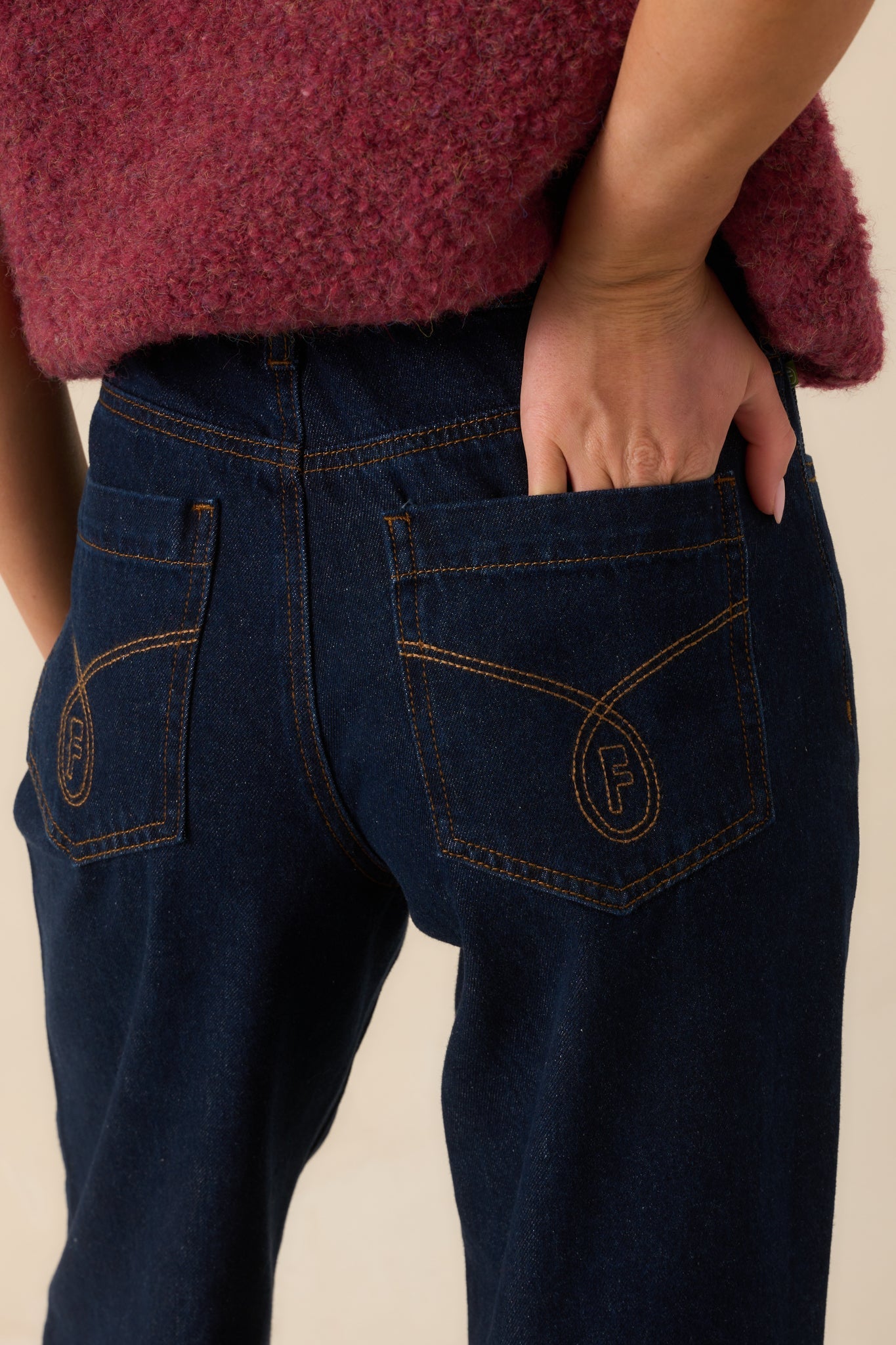 FRNCH Dark Wash Cotton Suki Midnight Blue Jeans